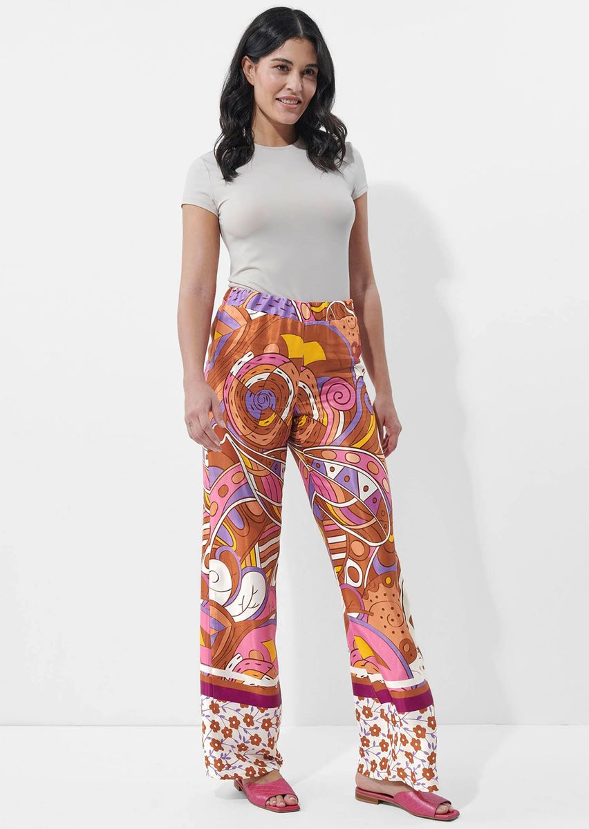 Weit geschnittene Strandhose mit Print