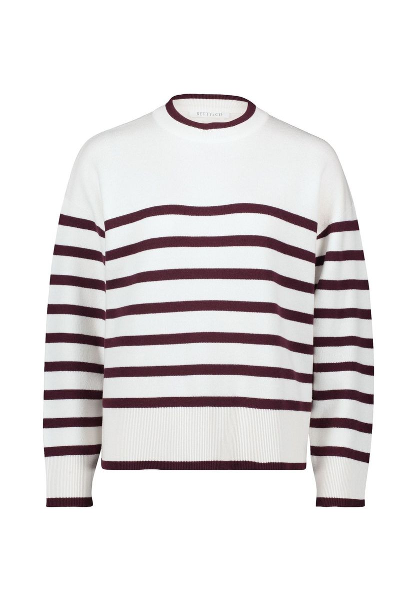 Gestreifter Strickpullover mit Rundhalsausschnitt