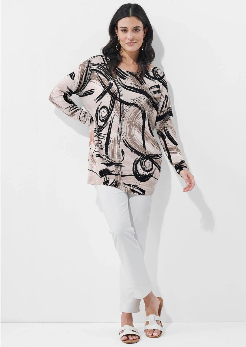Long-Pullover mit abstraktem Grafikprint