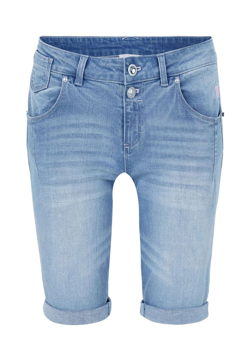 Damen Jeans Bermuda Shorts mit Aufschlägen