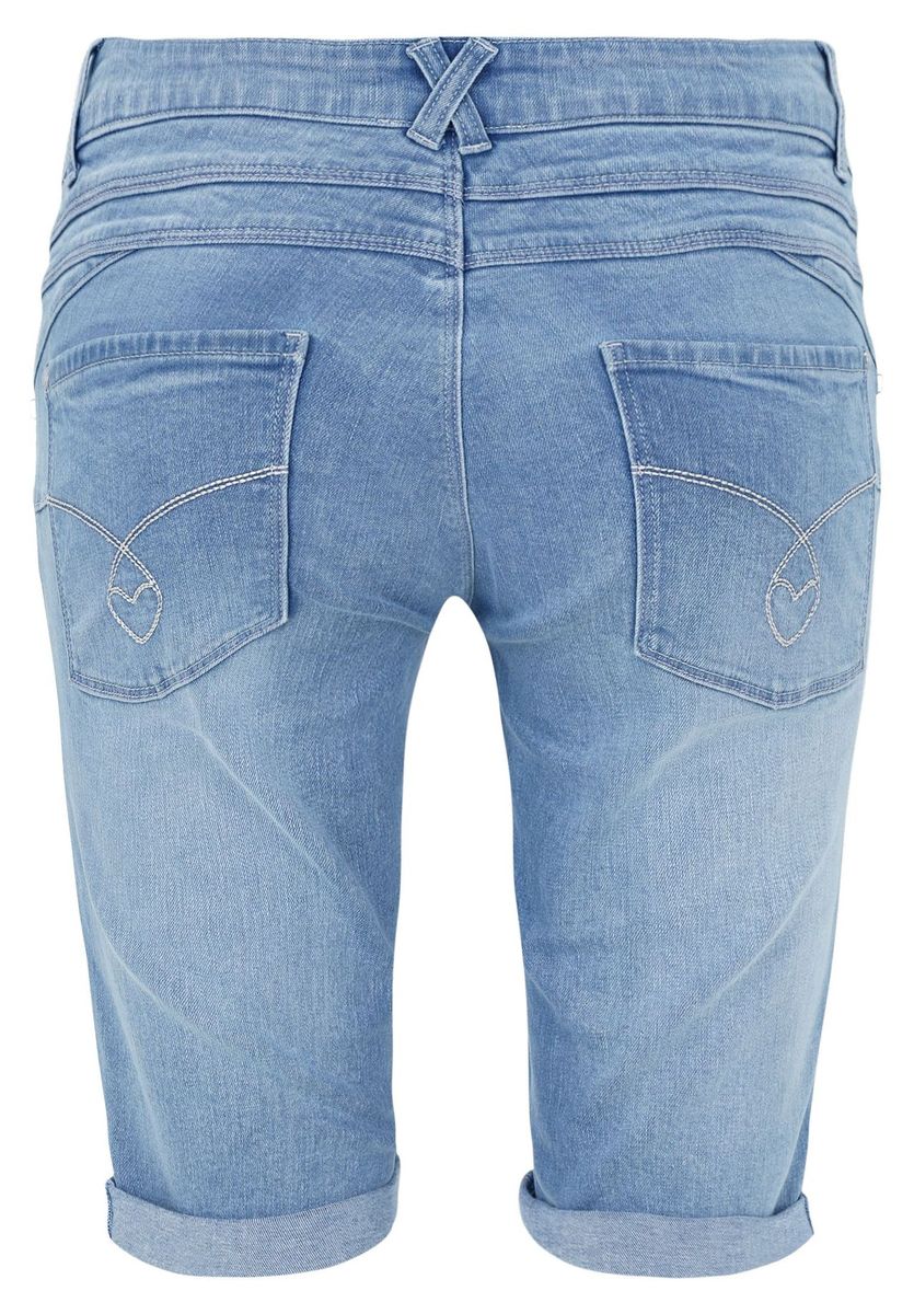 Damen Jeans Bermuda Shorts mit Aufschlägen