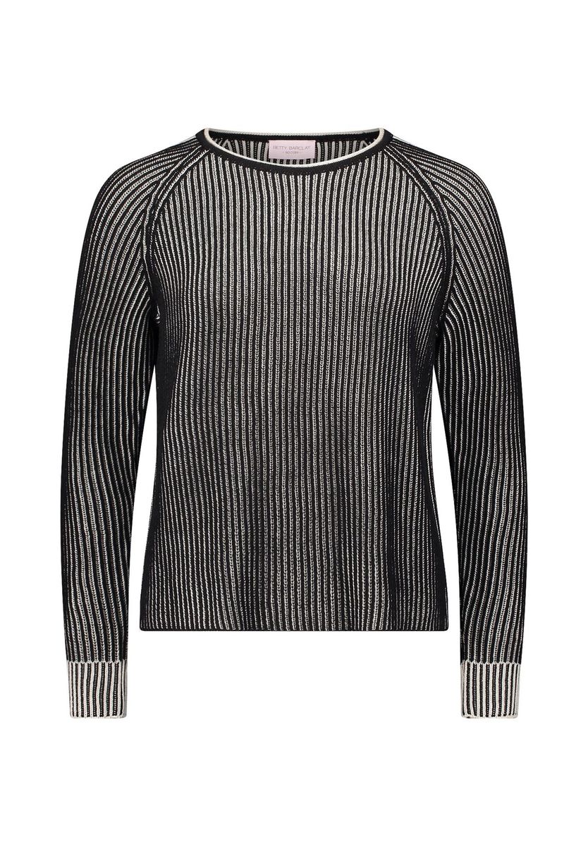 Gestreifter Strick Raglan Langarmpullover