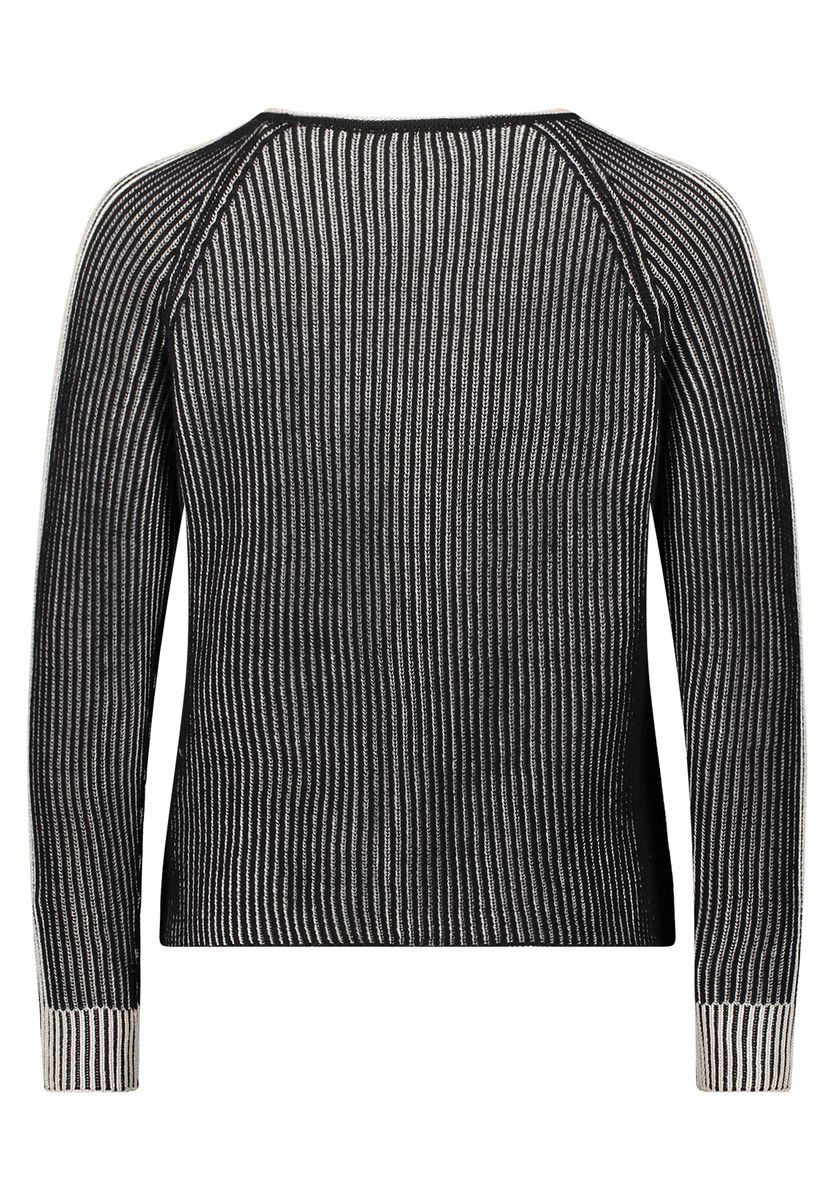 Gestreifter Strick Raglan Langarmpullover