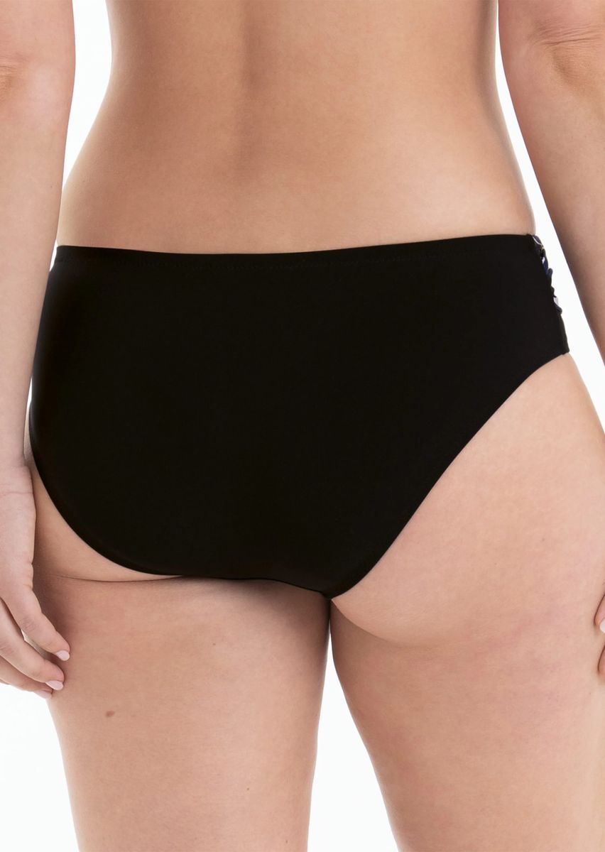 Hoch geschnittene Bikini-Hose mit Raffung