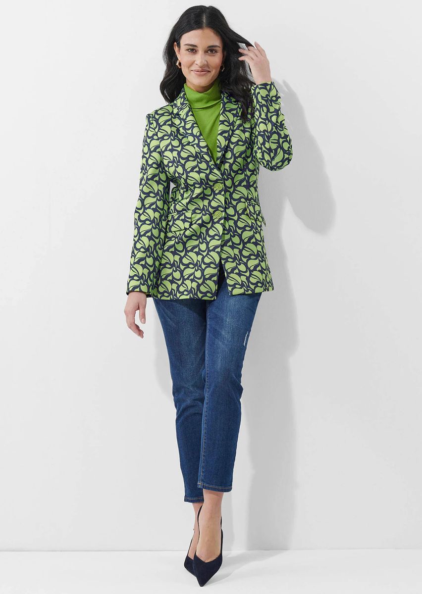 Scuba-Blazer mit abstraktem Muster