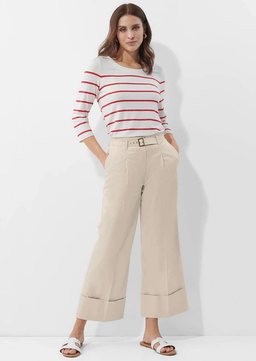 Weite Chino-Hose mit Umschlag