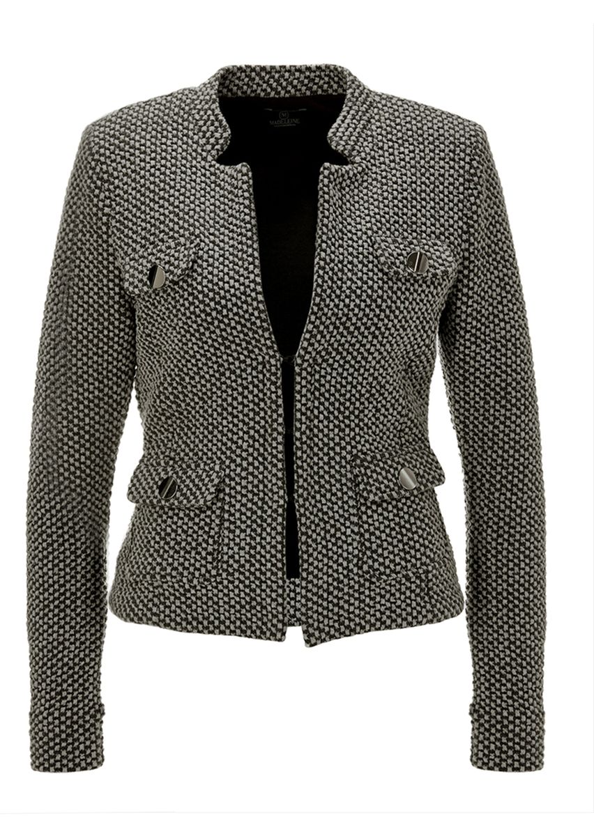 Strukturierter Jacquard-Blazer in Kurzform