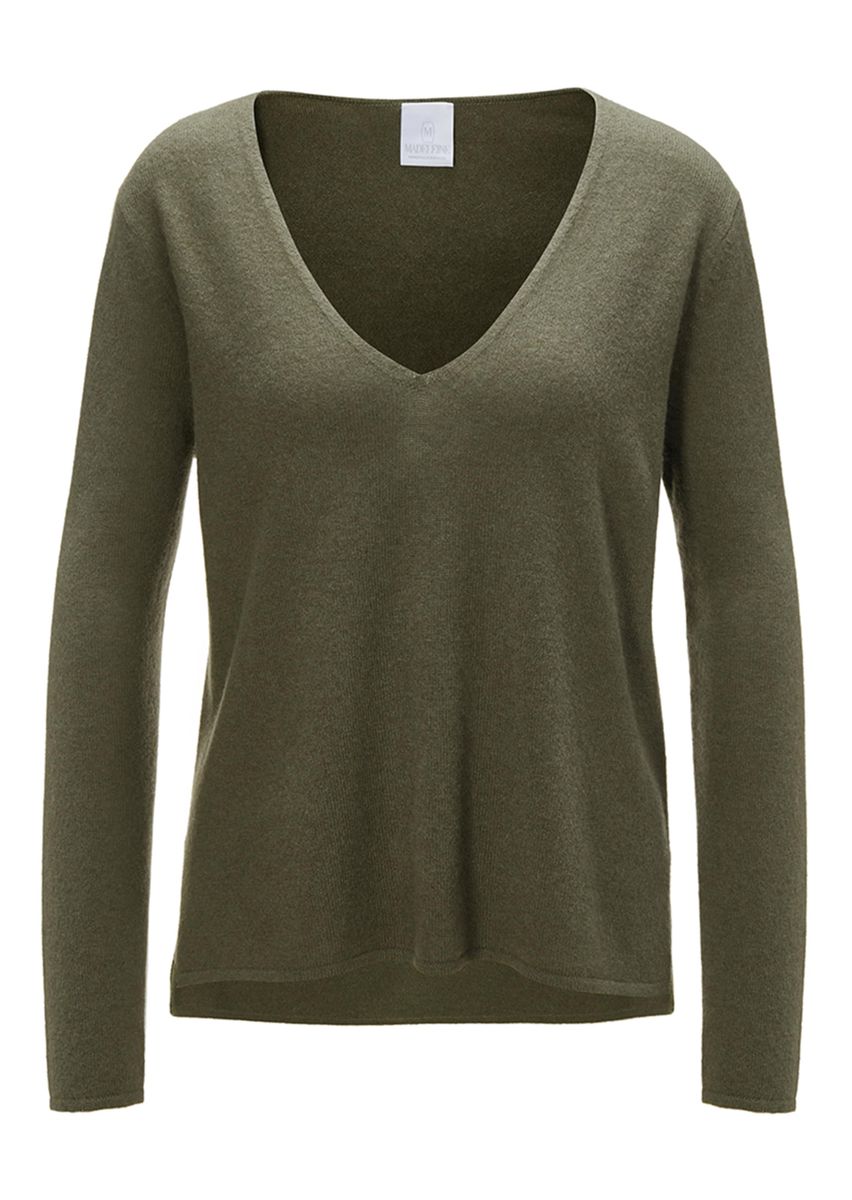Luxuriöser Kaschmirpullover mit V-Ausschnitt