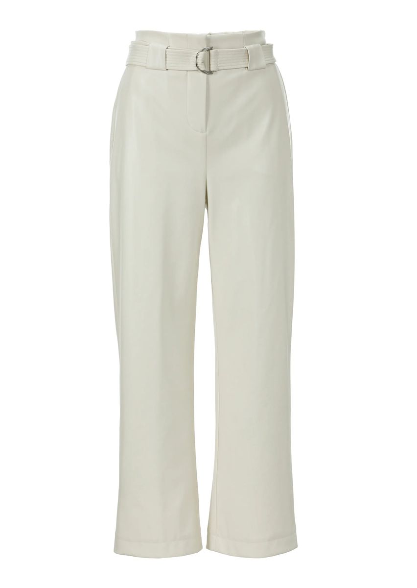 Lederimitat-Culotte mit weitem Bein