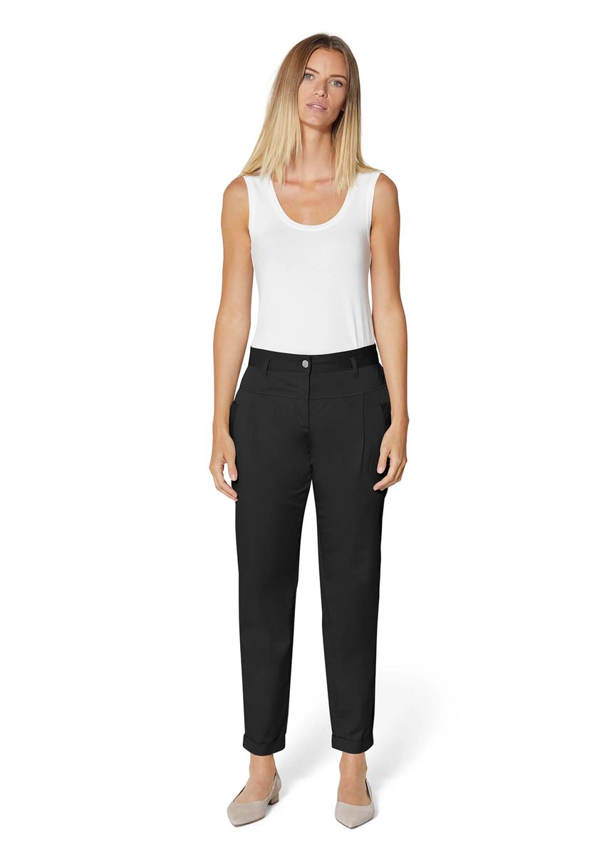 Chino-Hose mit Bundfalten und Umschlag