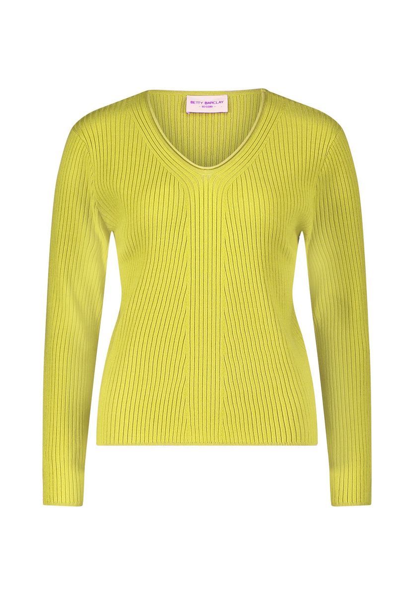 Feiner Rippstrick V-Ausschnitt Pullover