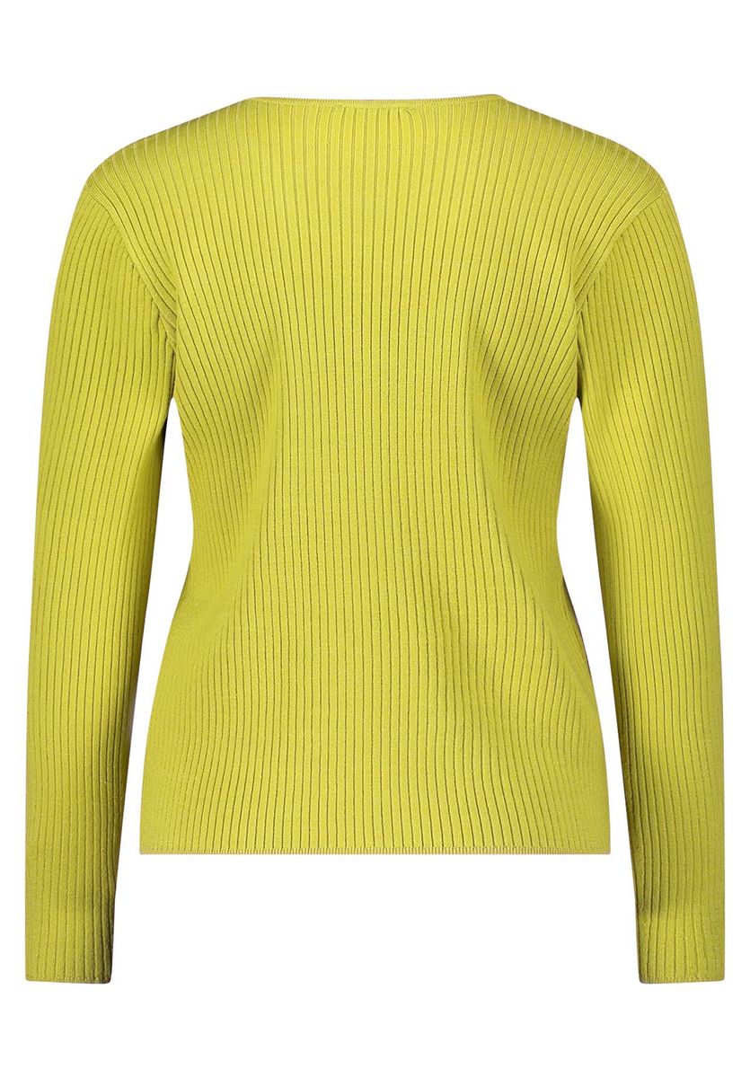 Feiner Rippstrick V-Ausschnitt Pullover