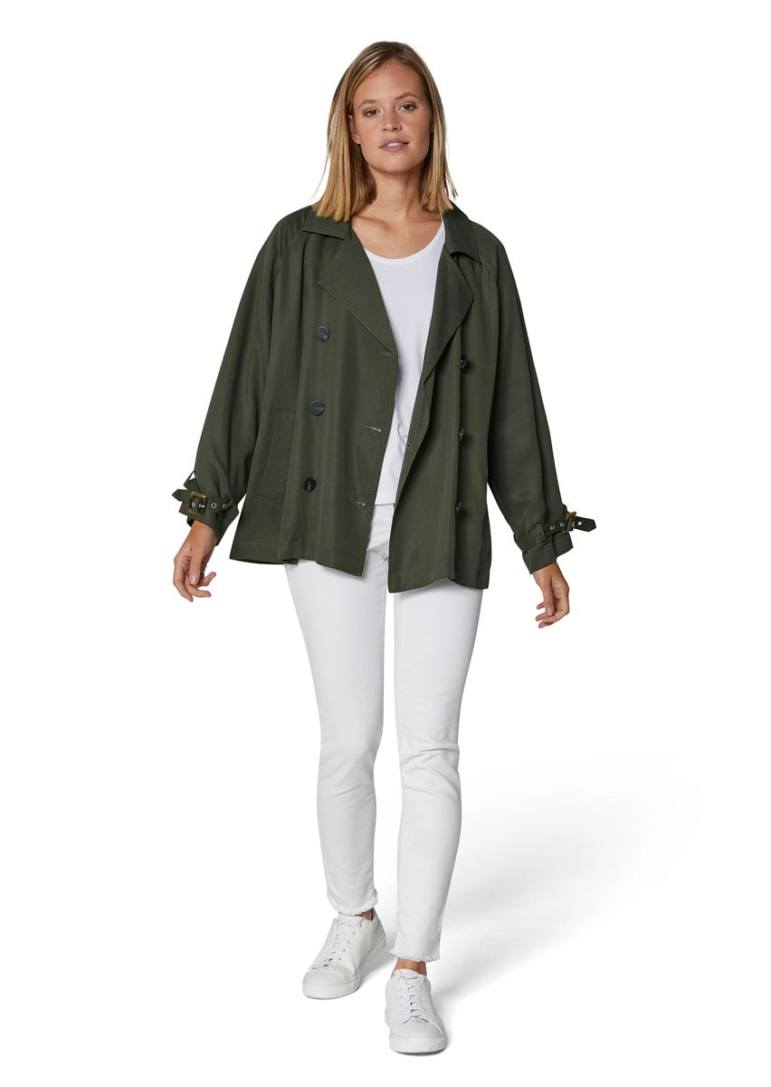 Oversized Caban-Jacke mit Doppelreiher