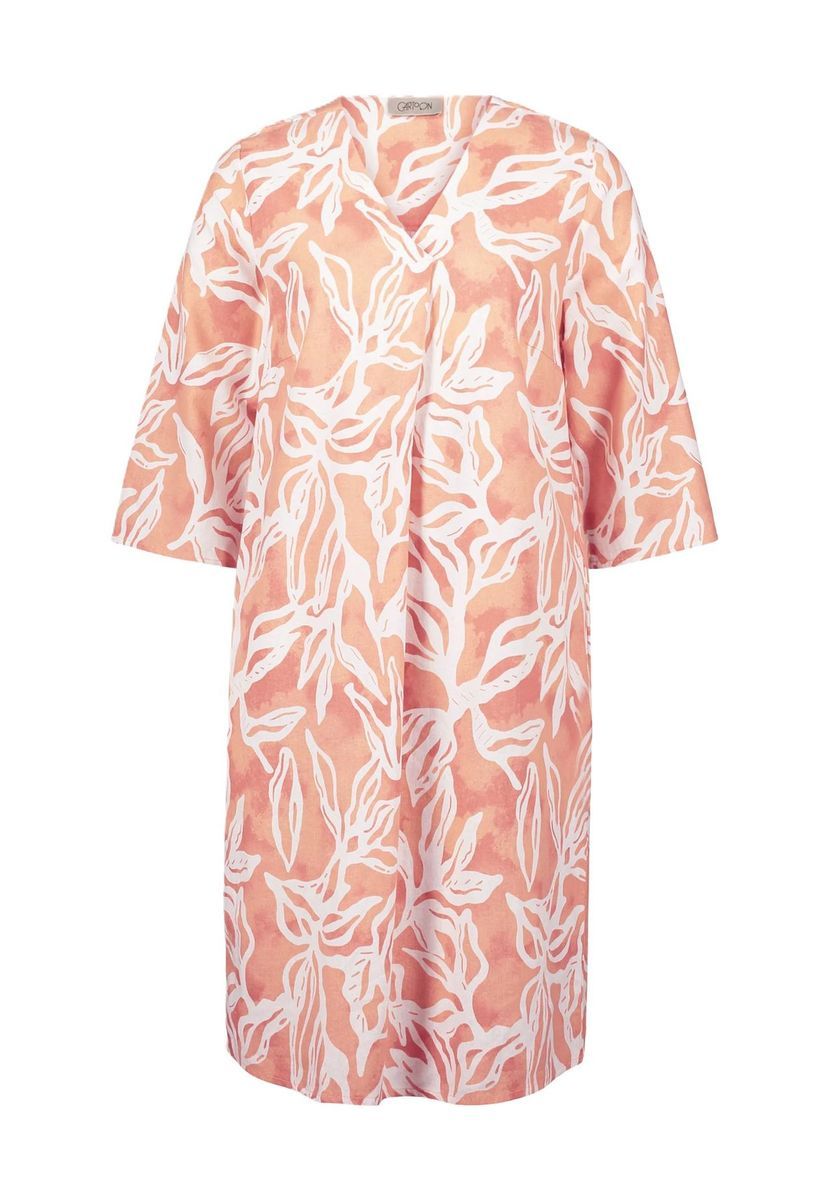 Kleid mit Blumenmuster aus Leinenmischung