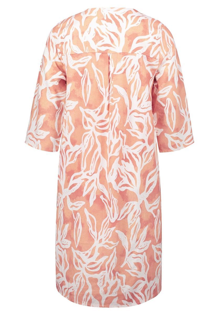 Kleid mit Blumenmuster aus Leinenmischung