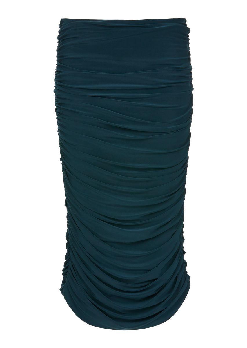 Geraffter Bodycon-Midi-Bleistiftrock