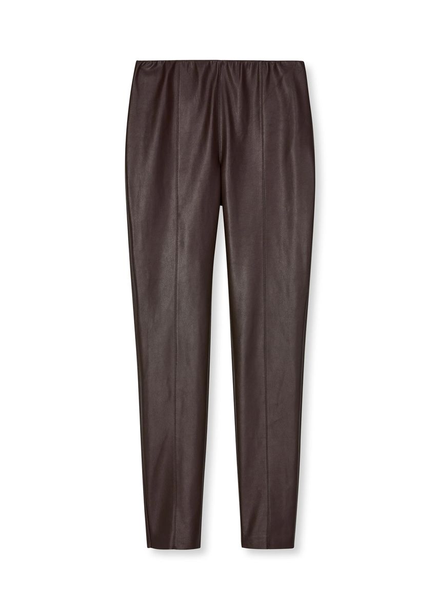 High-Waist Leggings in Leder-Optik mit Biesen