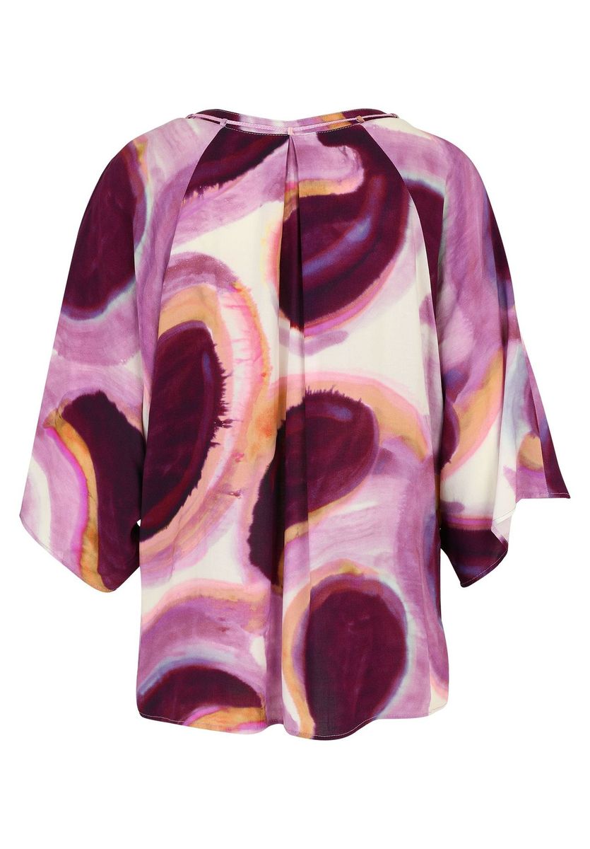 Bluse mit Wasserfarbendruck und Dolmanärmeln