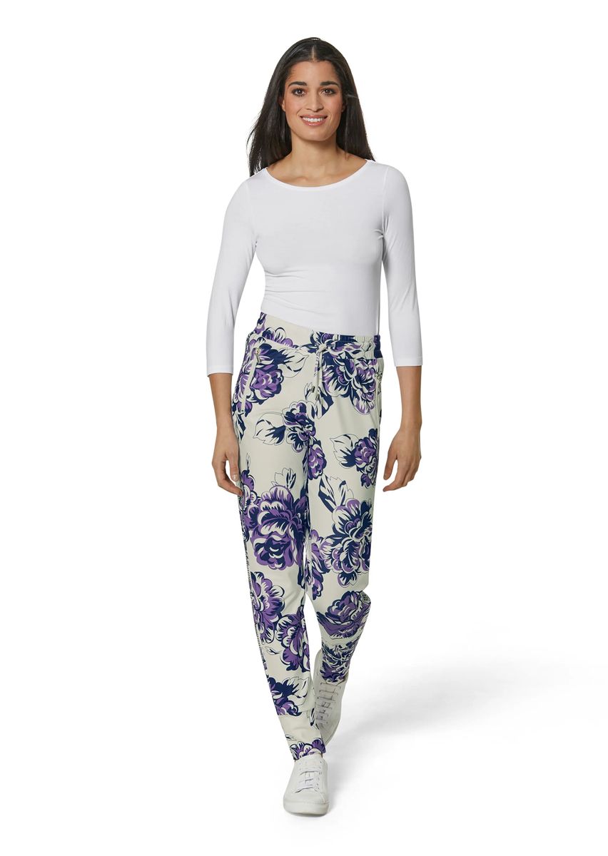 Florale Jogg-Pants mit Zierdetails