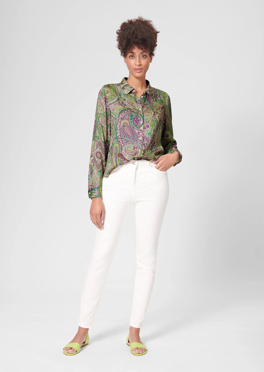 Hemdbluse mit Paisley-Muster
