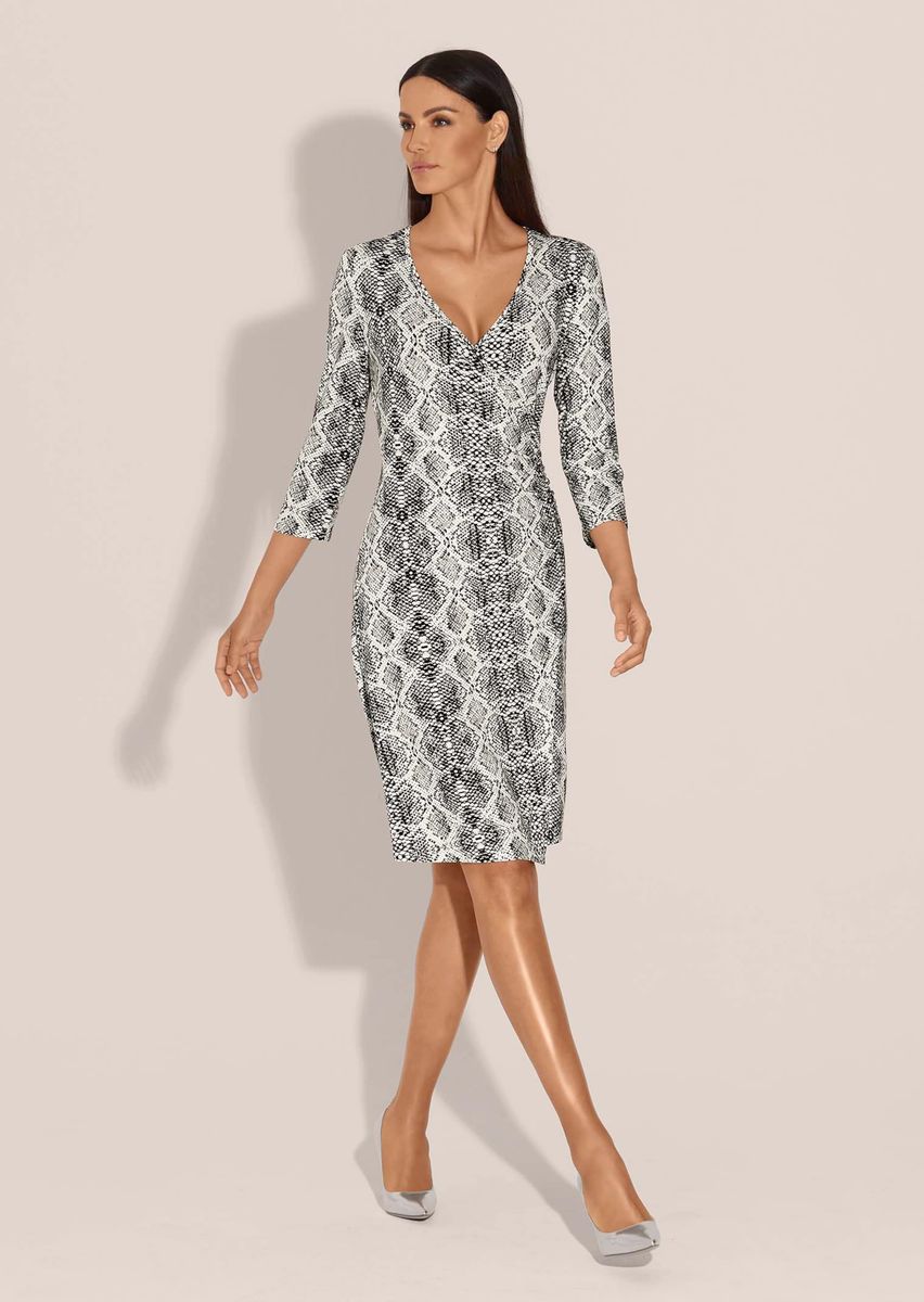 Jersey-Wickelkleid mit Schlangen-Print