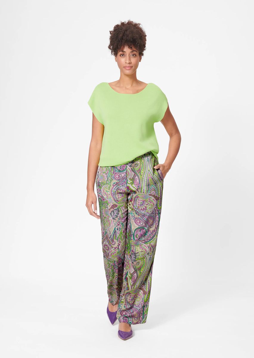 Fließende Hose mit Paisley-Print
