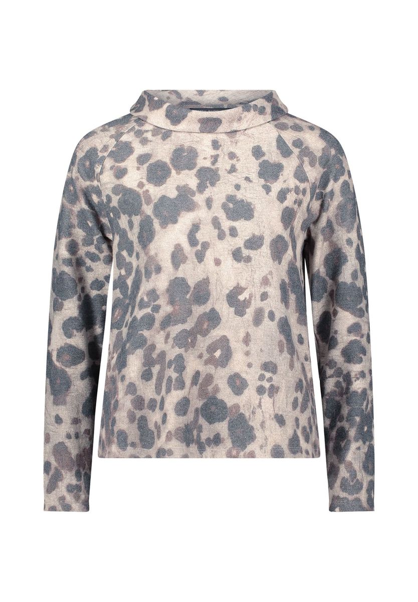 Sweatshirt mit Animal-Print und Kragen