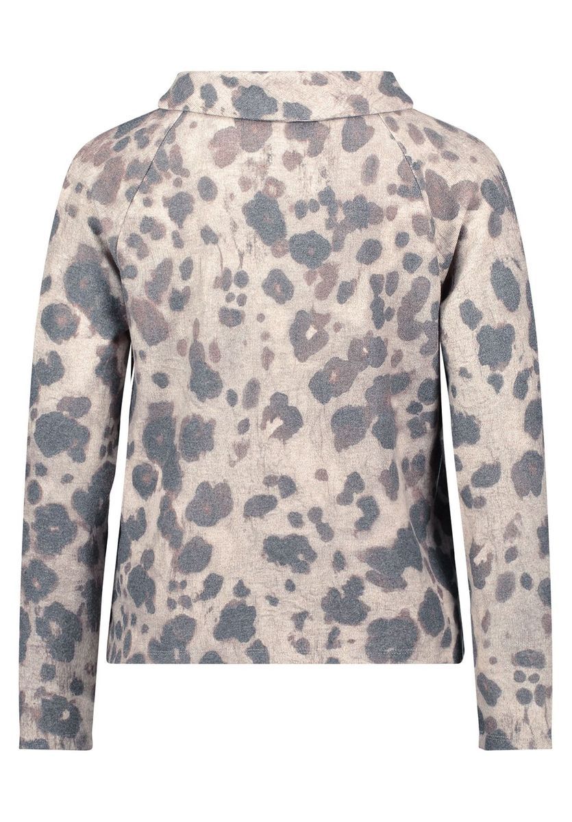 Sweatshirt mit Animal-Print und Kragen