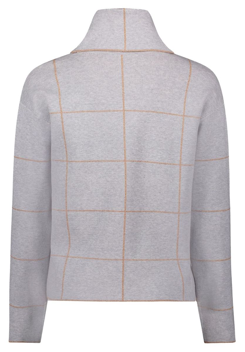 Strickpullover mit Rollkragen und Karomuster