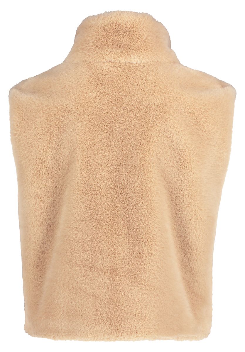 Plüsch Fleece Weste mit Reißverschluss