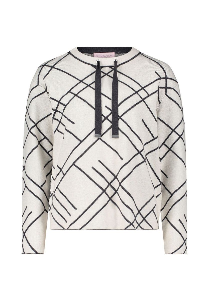 Jacquard-Strickpullover mit geometrischem Muster und Tunnelzug