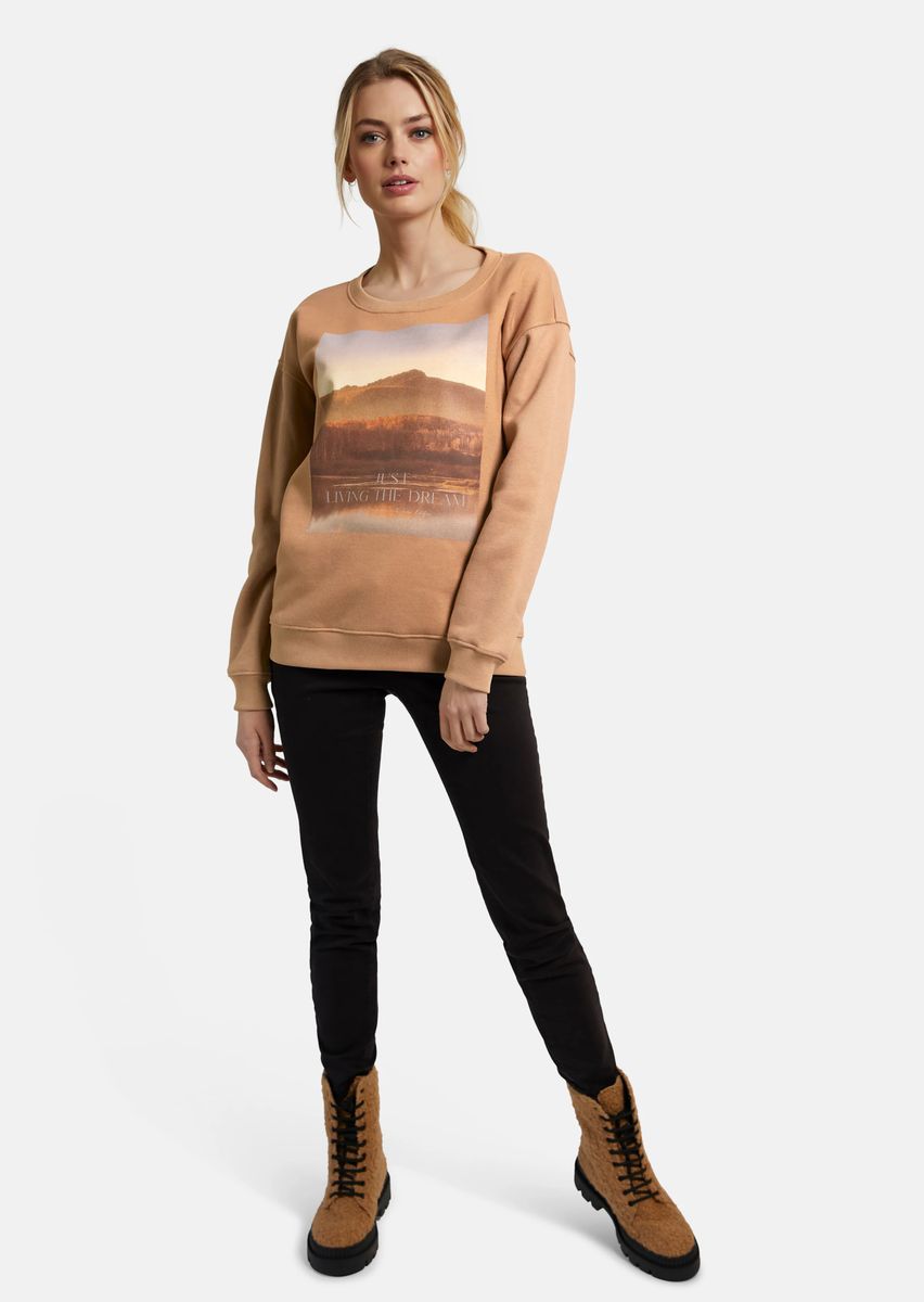 Oversized Sweatshirt mit Landschaftsprint