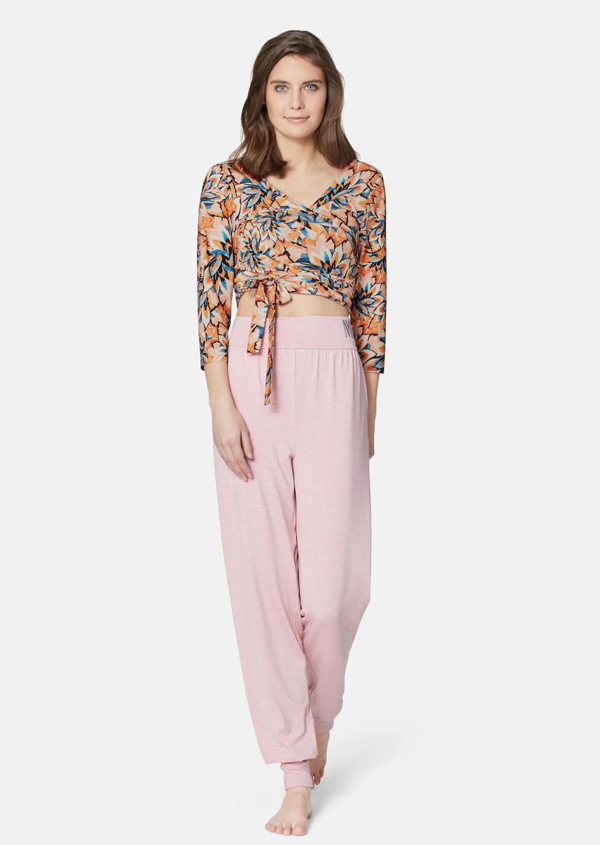 Florales Wickelshirt mit Bindegürtel