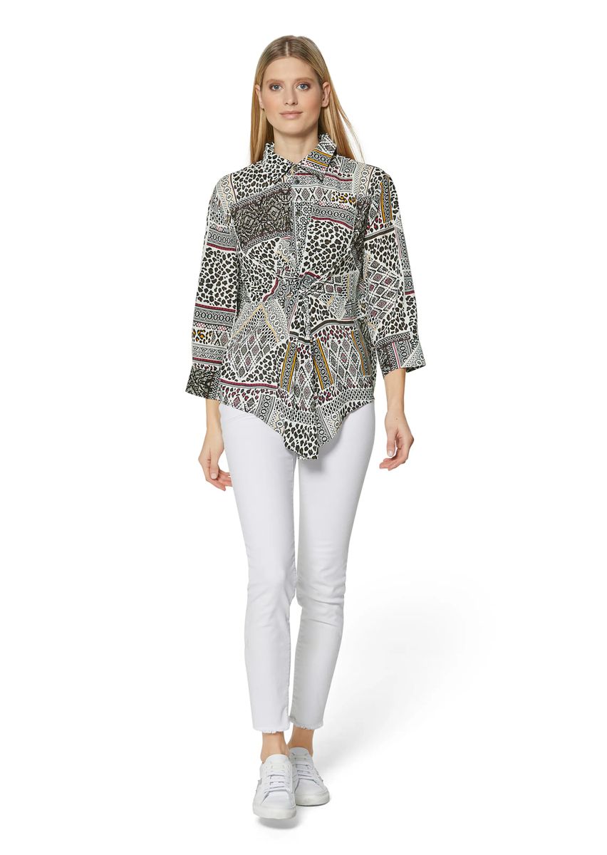 Bedruckte Bluse mit Knotendetail