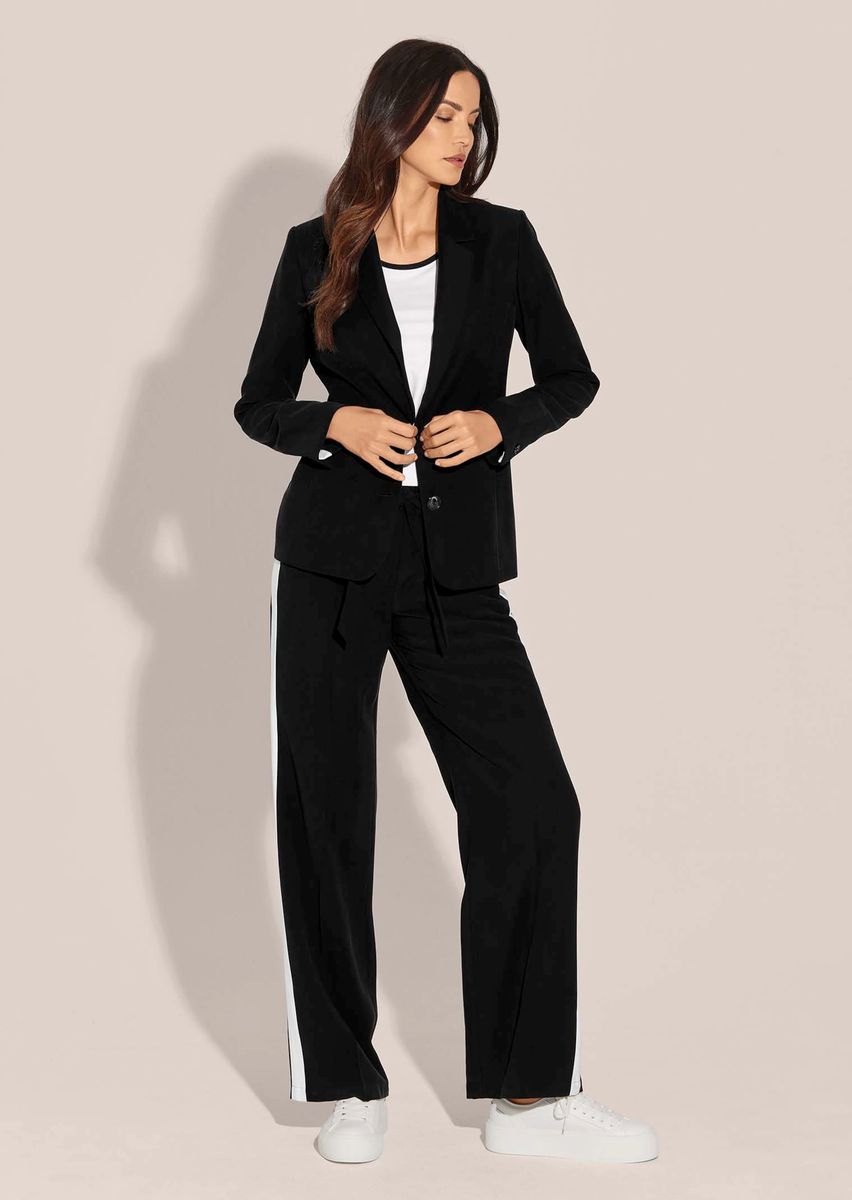 Einreihiger Blazer mit Kontrast-Details