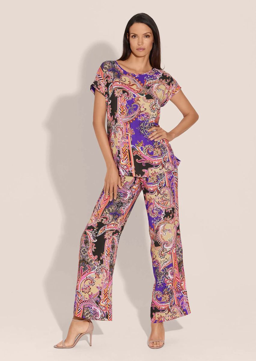 Shirtbluse mit Unikat-Paisley-Print