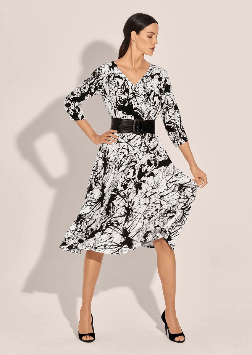 Midikleid in Wickeloptik mit Print