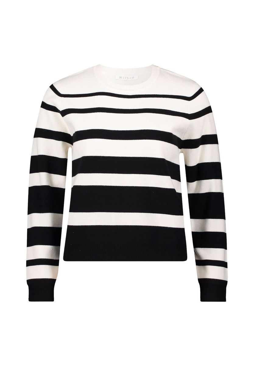 Gestreifter Strickpullover mit Rundhalsausschnitt