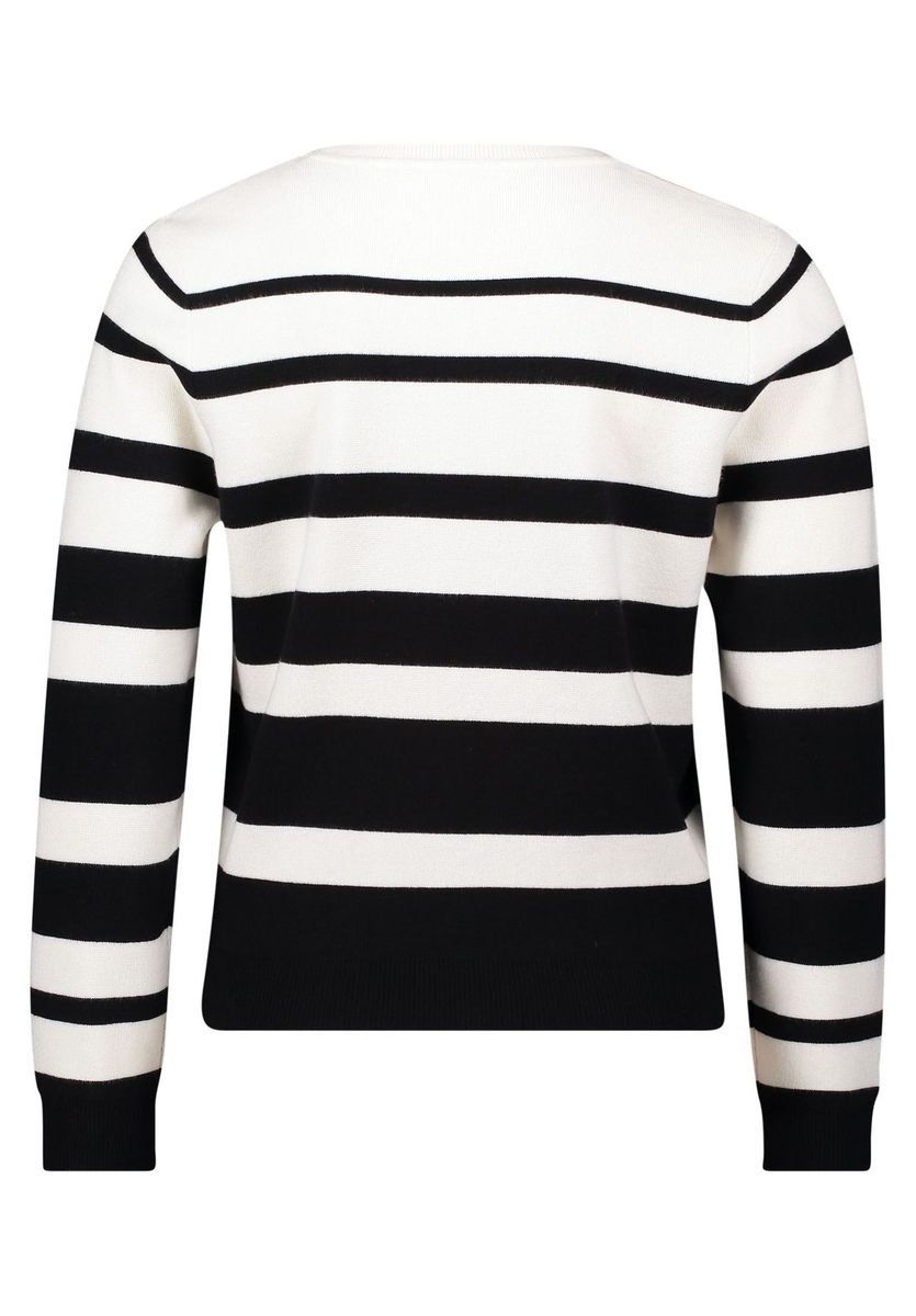 Gestreifter Strickpullover mit Rundhalsausschnitt