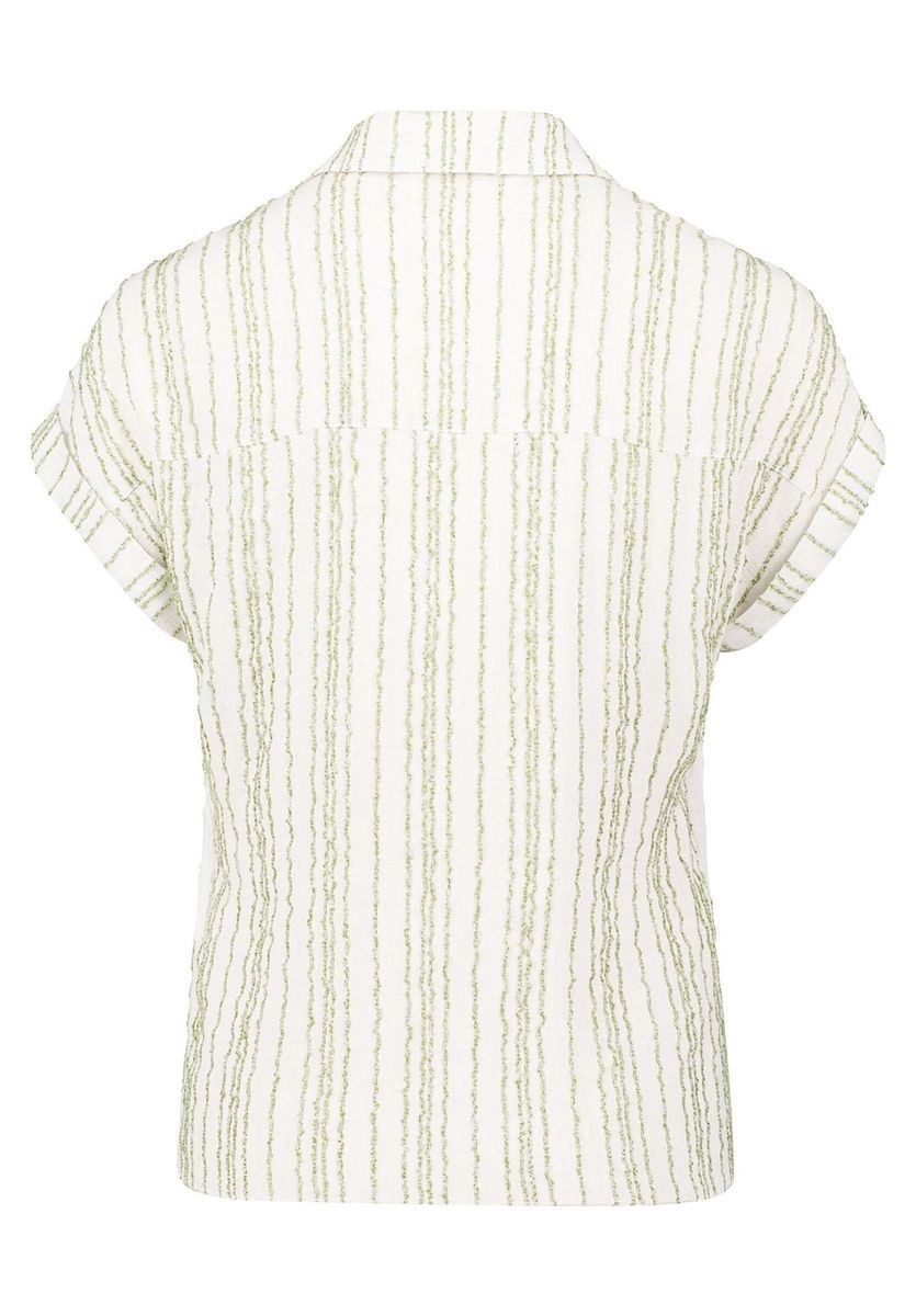 Gestreifte Wickelbluse mit Bindedetail
