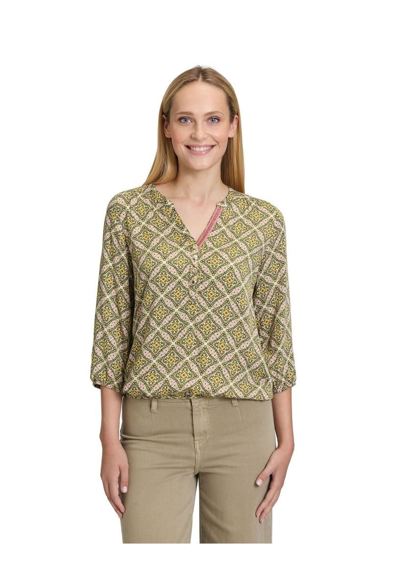 Bluse mit geometrischem Druck und 3/4-Ärmeln