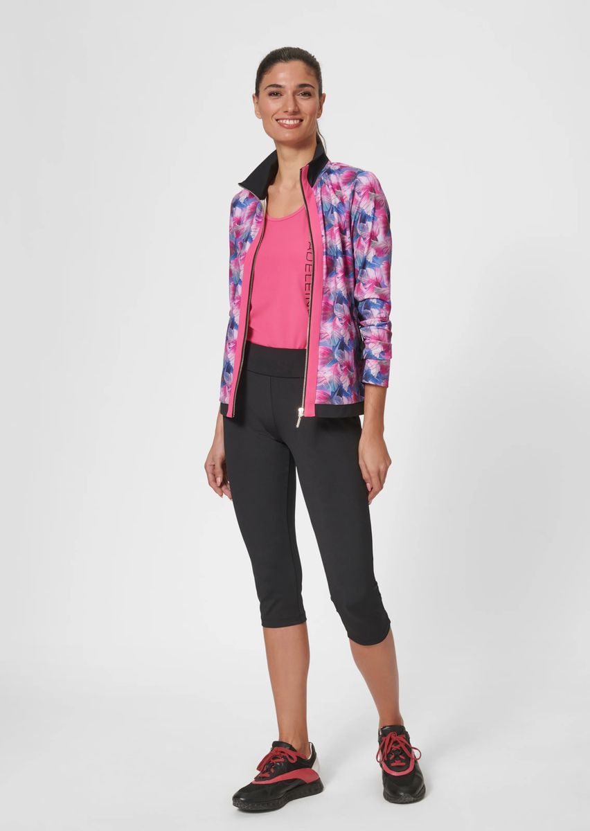 Sportjacke mit Blätterprint