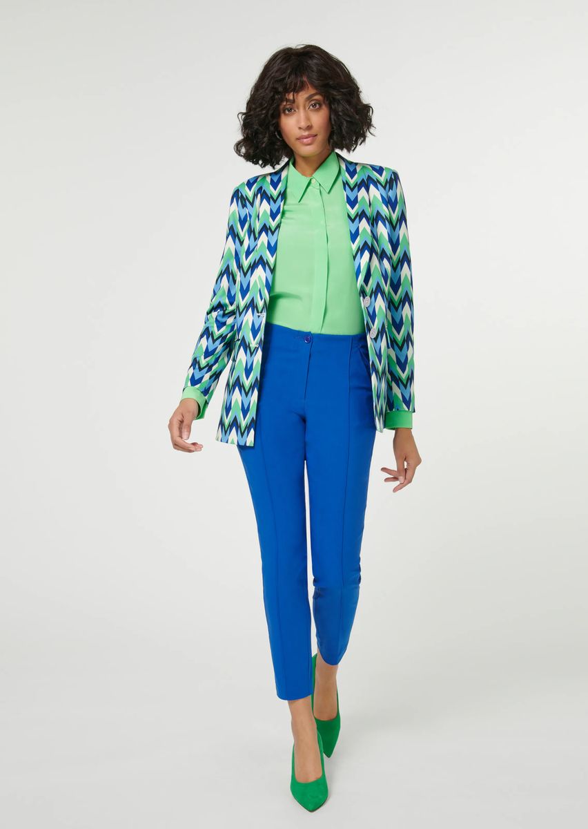 Blazer mit geometrischem Zickzack-Print