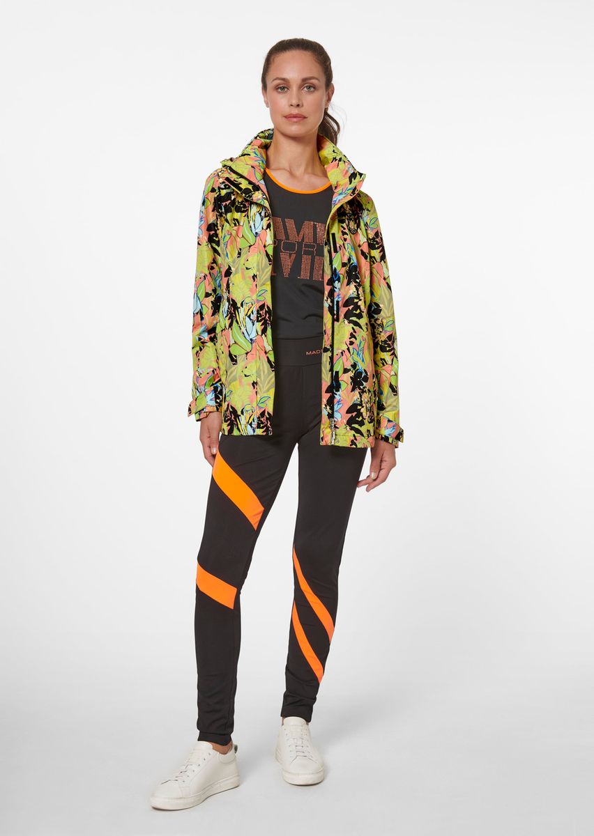 Kapuzenjacke mit abstraktem Blumenprint