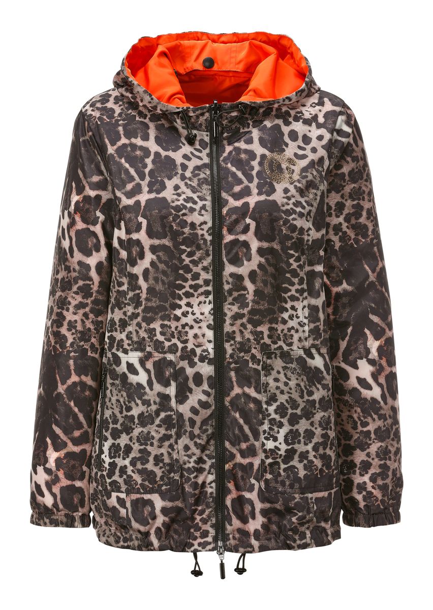 Wendbare Kapuzenjacke mit Leopardenmuster