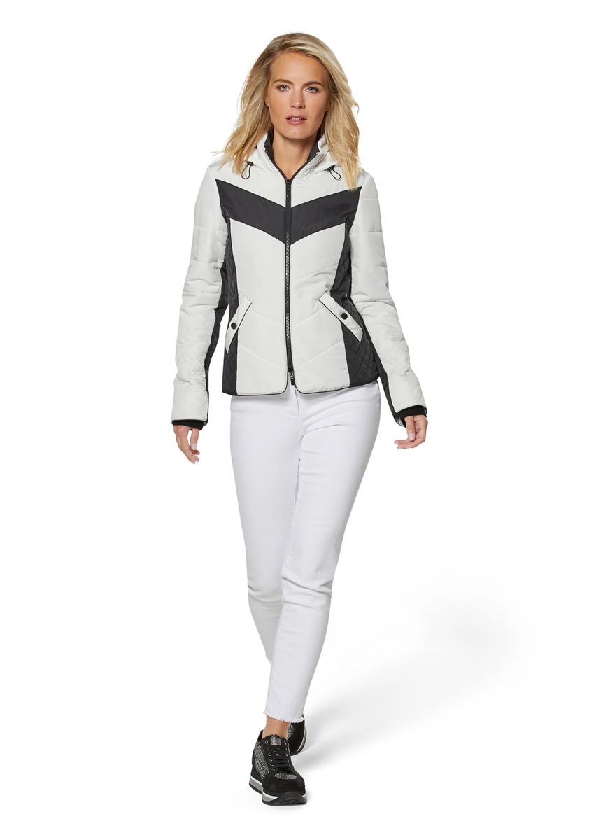 Wattierte Steppjacke mit Kontrasteinsätzen