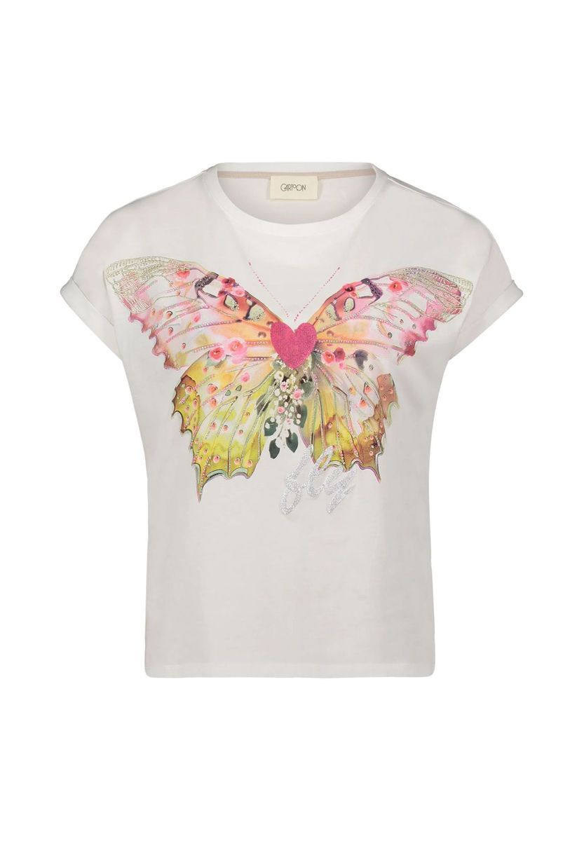 Baumwoll-T-Shirt mit Schmetterlingsprint