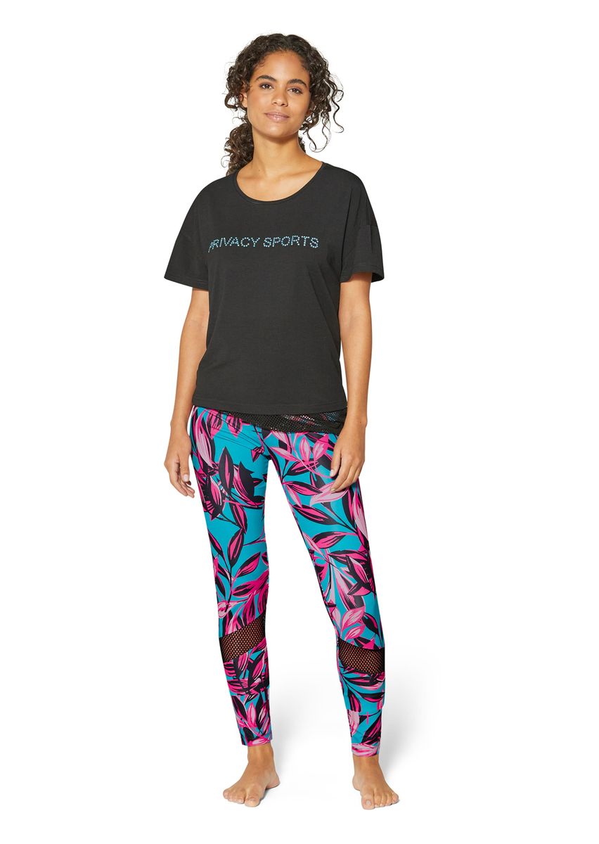 Sportleggings mit tropischem Blättermuster
