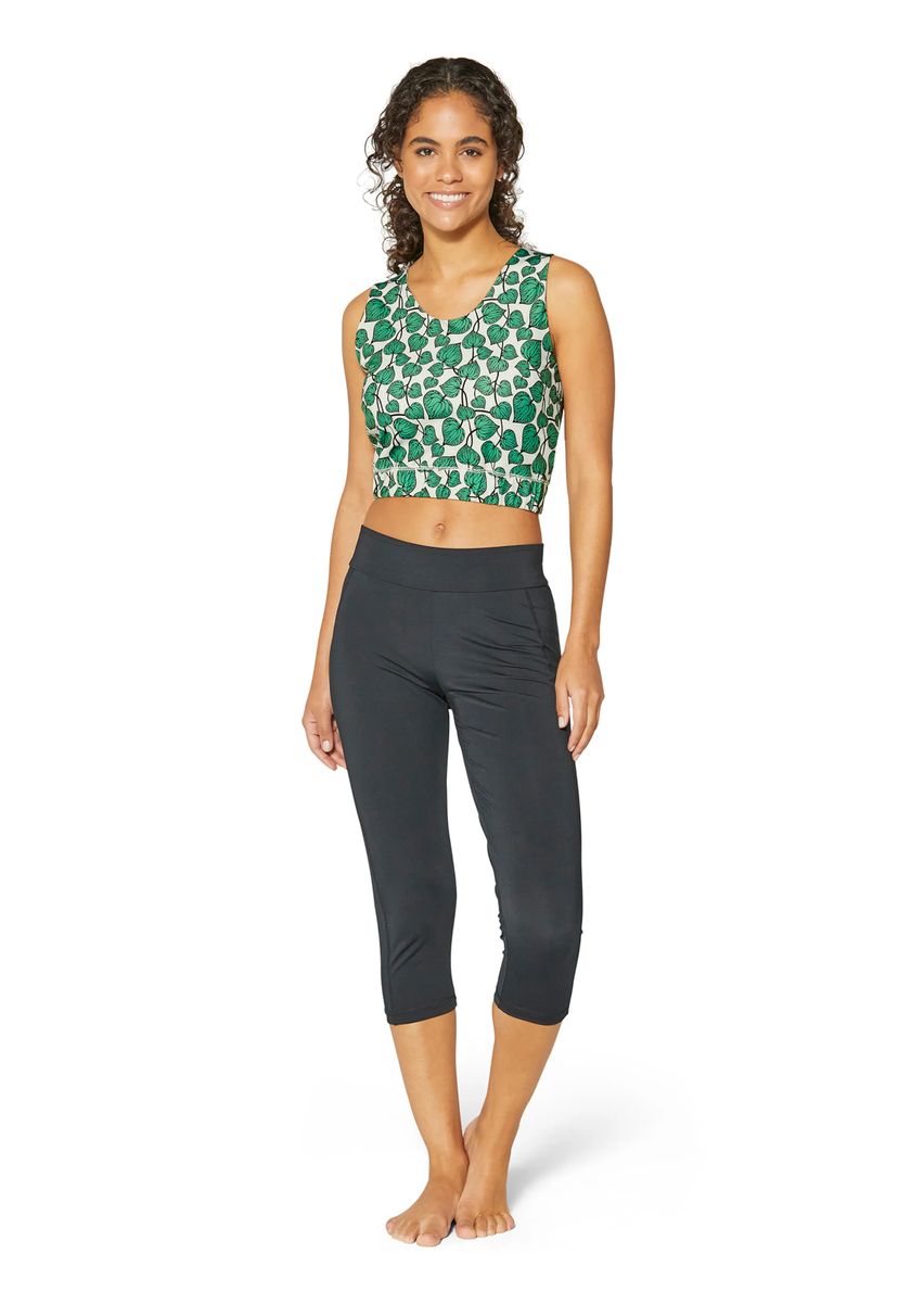 Sport-Bustier mit Blätter-Print