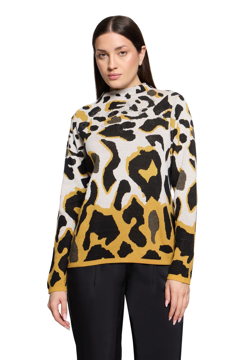 Pullover mit Animal-Print und Rundhalsausschnitt